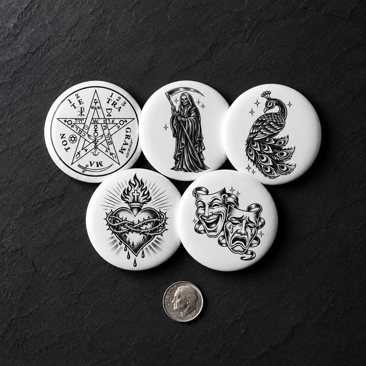 Five-Piece Art Button Set